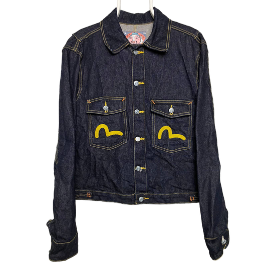 Evisu Japan vintage denim jacket yellow seagulls