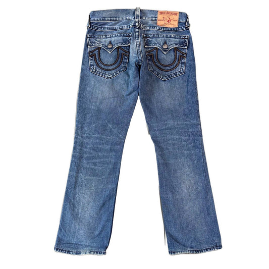 True Religion vintage blue jeans brown thick stitching