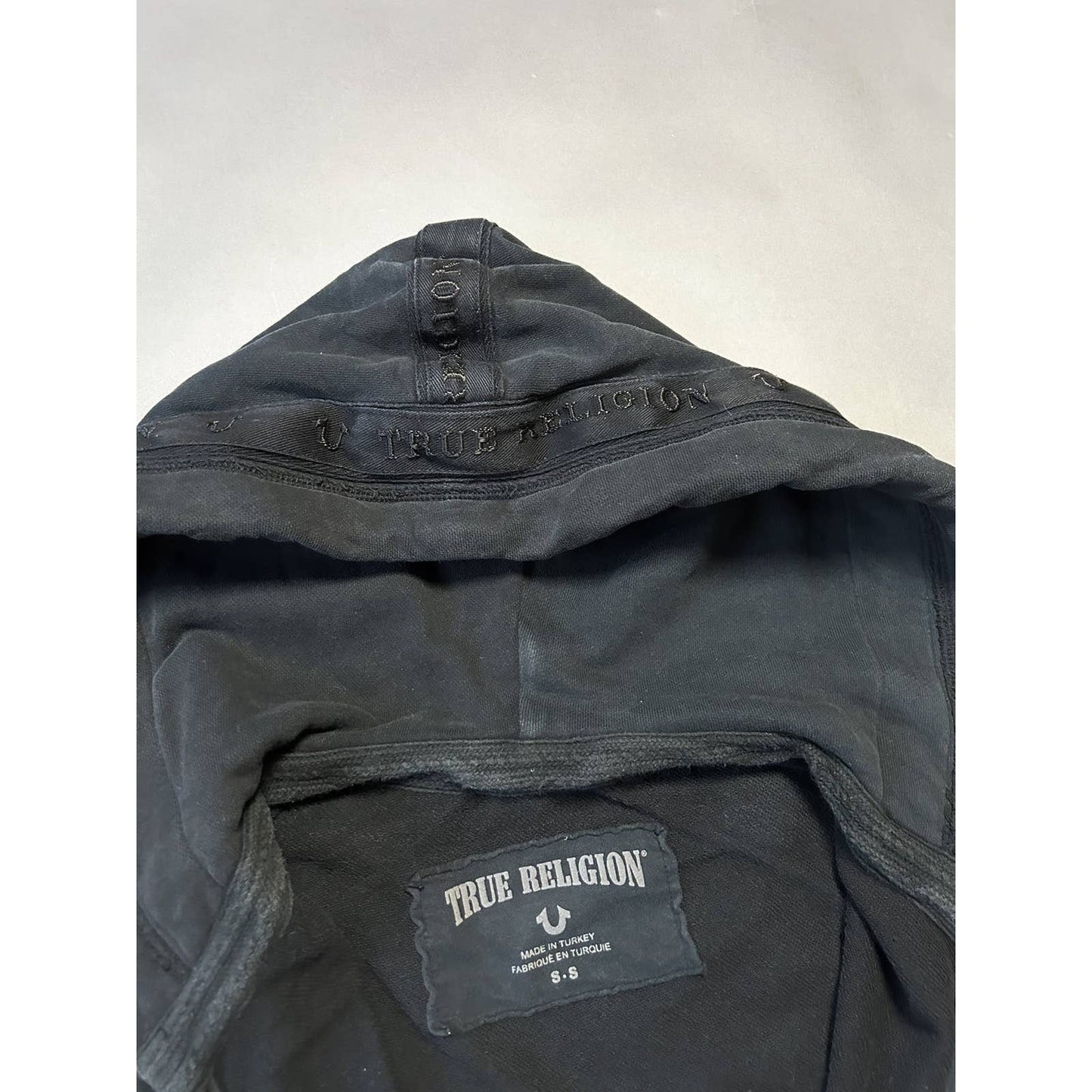 True Religion zip hoodie vintage black Y2K