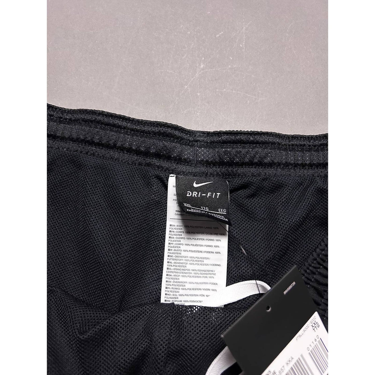 Nike black nylon track pants small swoosh drill Y2K