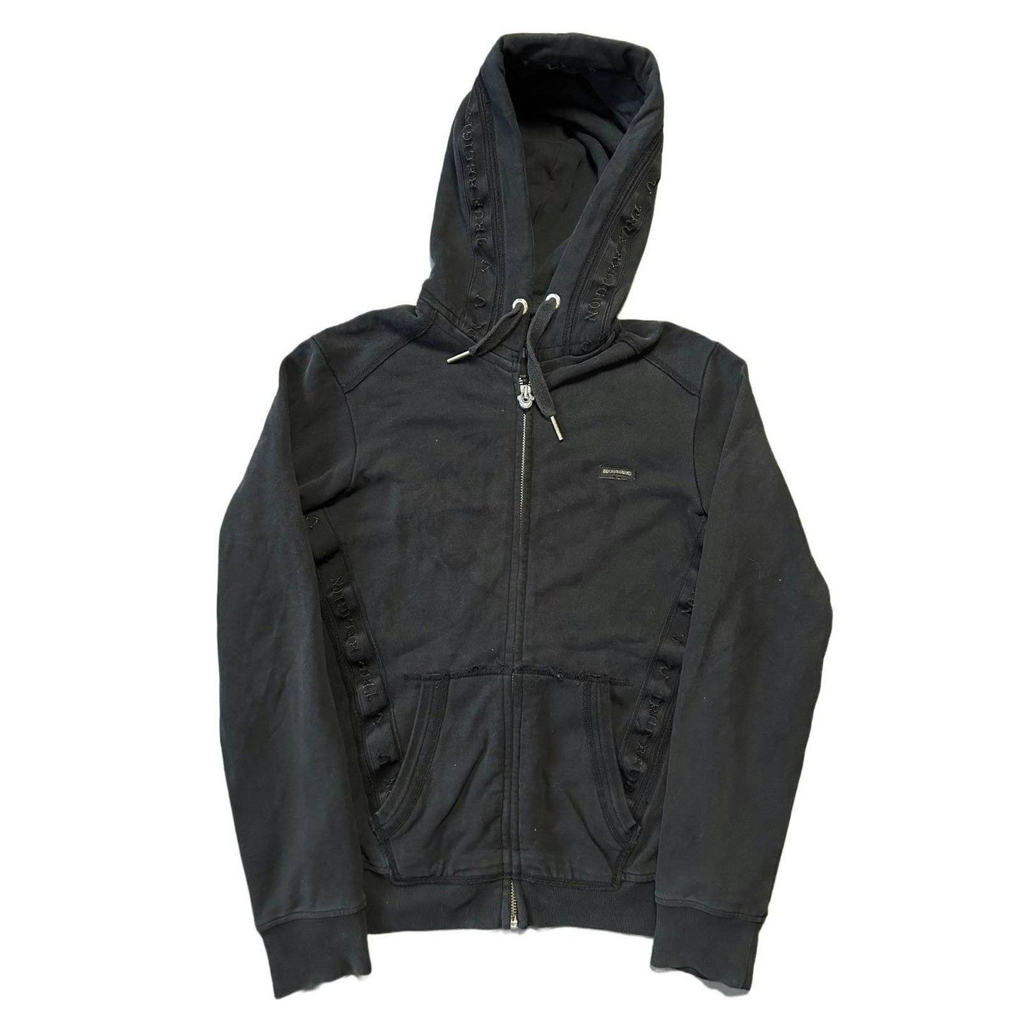 True Religion zip hoodie vintage black Y2K