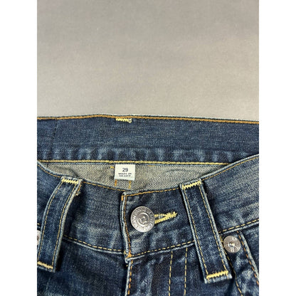 True Religion vintage navy jeans straight Y2K distressed