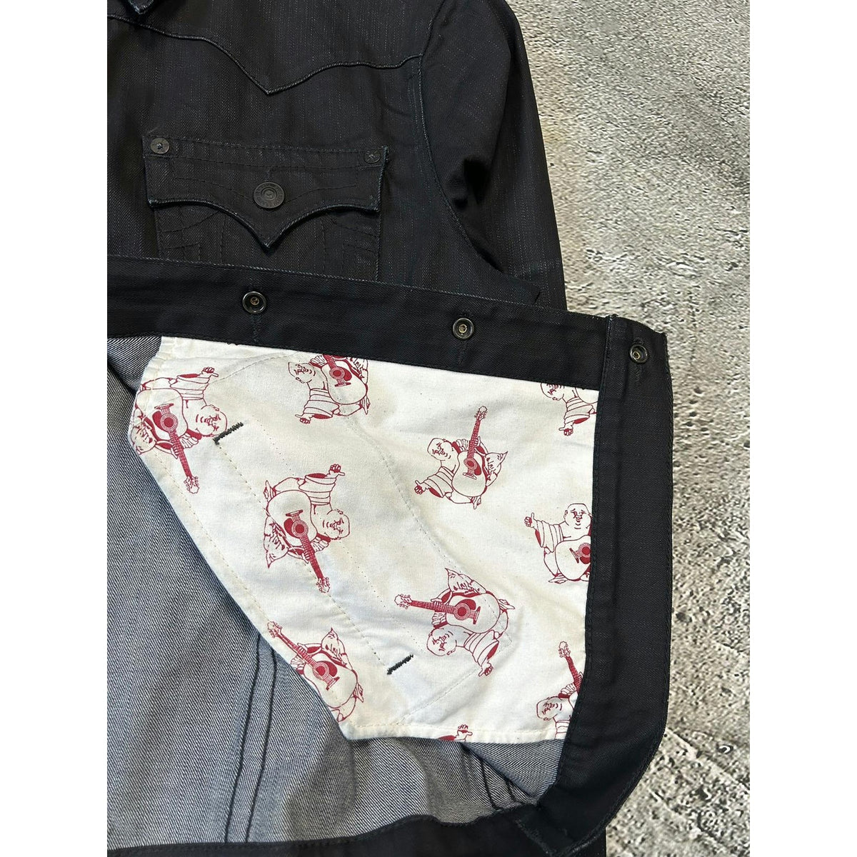 True Religion denim jacket black vintage Y2K