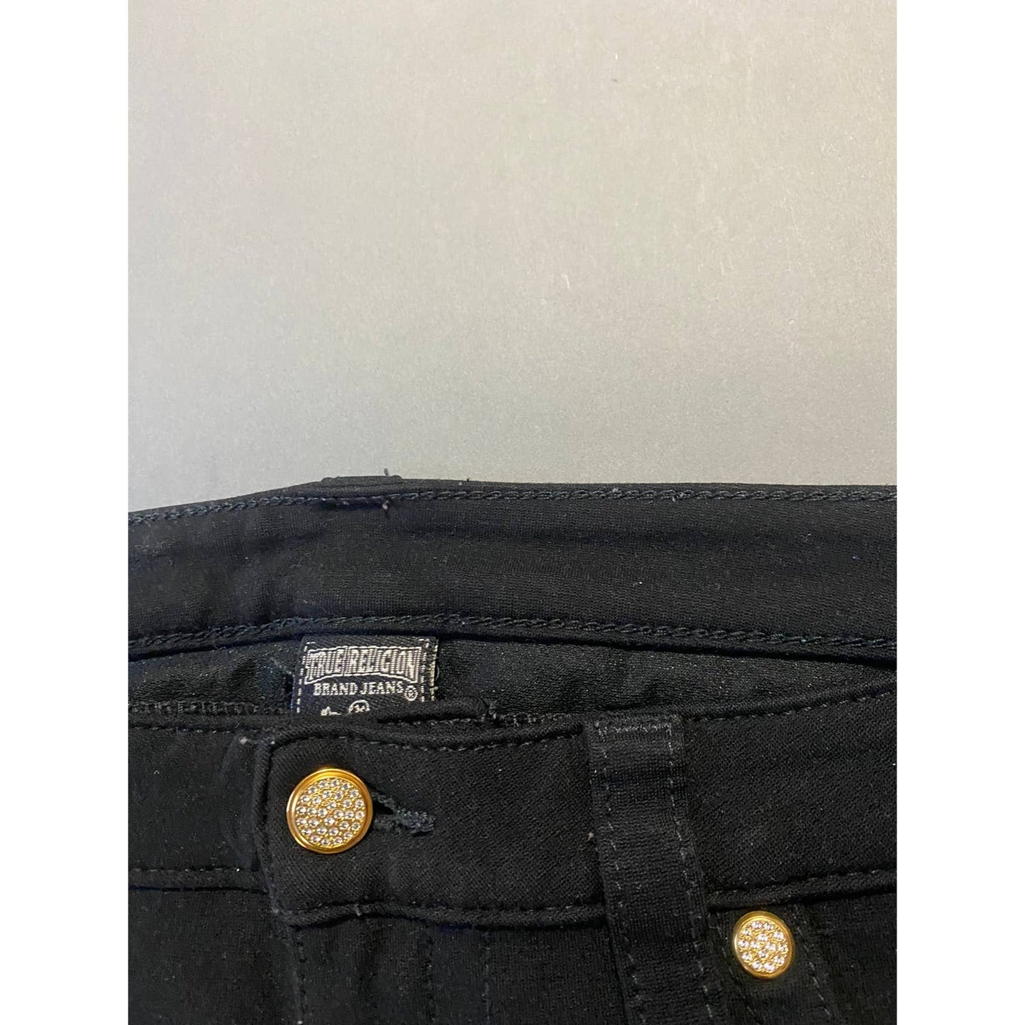 True Religion black gold pants Y2K stretchy slim