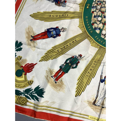 Hermes silk scarf vintage soldiers a la gloire de la legion