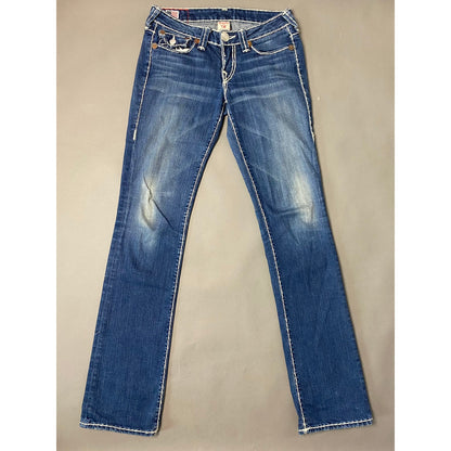 True Religion jeans vintage navy blue made in USA white stitching