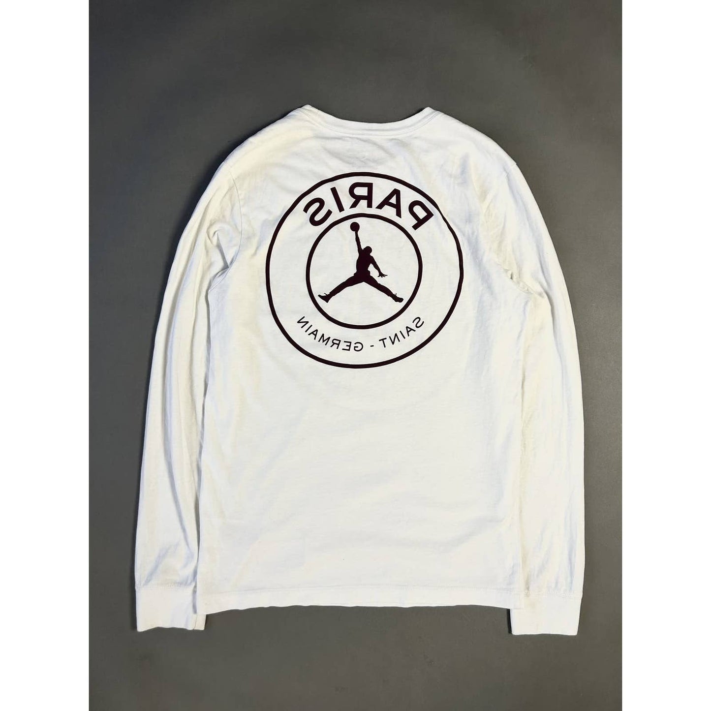 PSG Jordan white long sleeve T-shirt big logo Paris