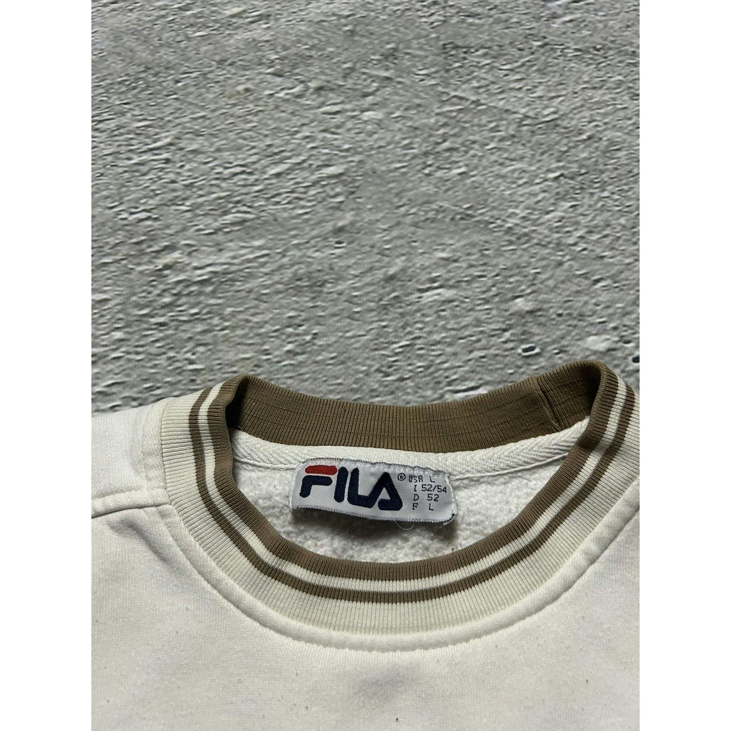 Fila vintage cream white sweatshirt big logo