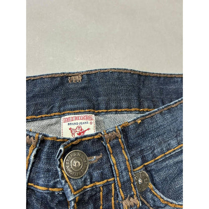 True Religion vintage blue jeans brown thick stitching