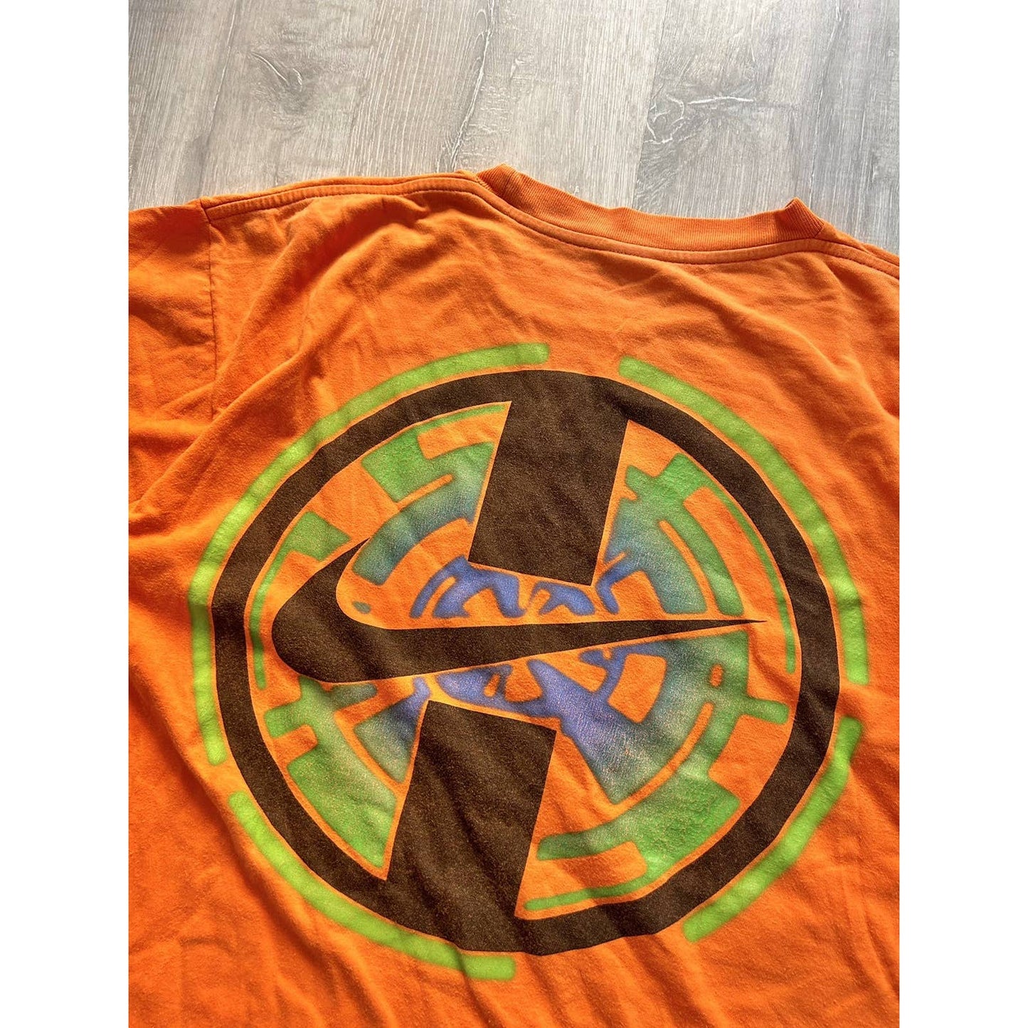 Nike vintage t-shirt 90s Orange big swoosh rare