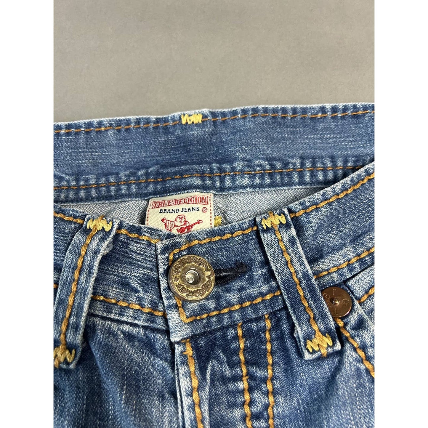 True Religion vintage navy jeans big logo horseshoe