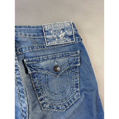 True Religion vintage blue jeans grey thick stitching