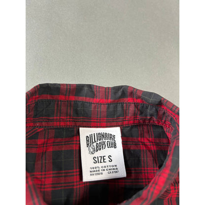 BBC shirt billionaire Boys Club tartan long sleeve red black