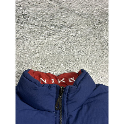 Nike navy puffer jacket big logo reversible vintage 90s red