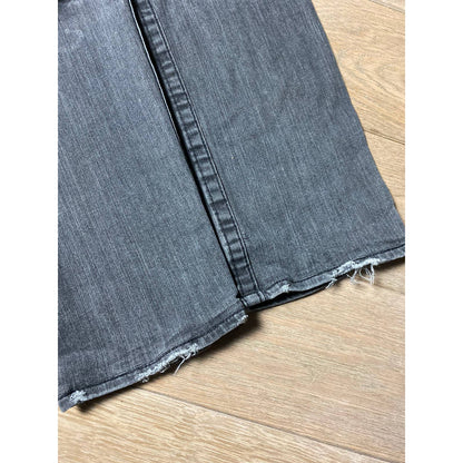 True Religion vintage grey jeans black thick stitching Y2K