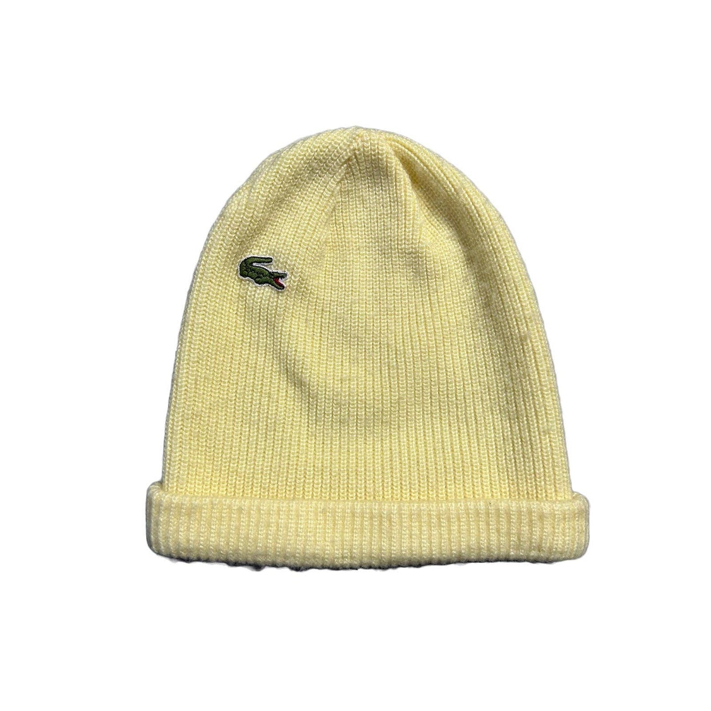 Vintage Lacoste Beanie Hat Made in France yellow