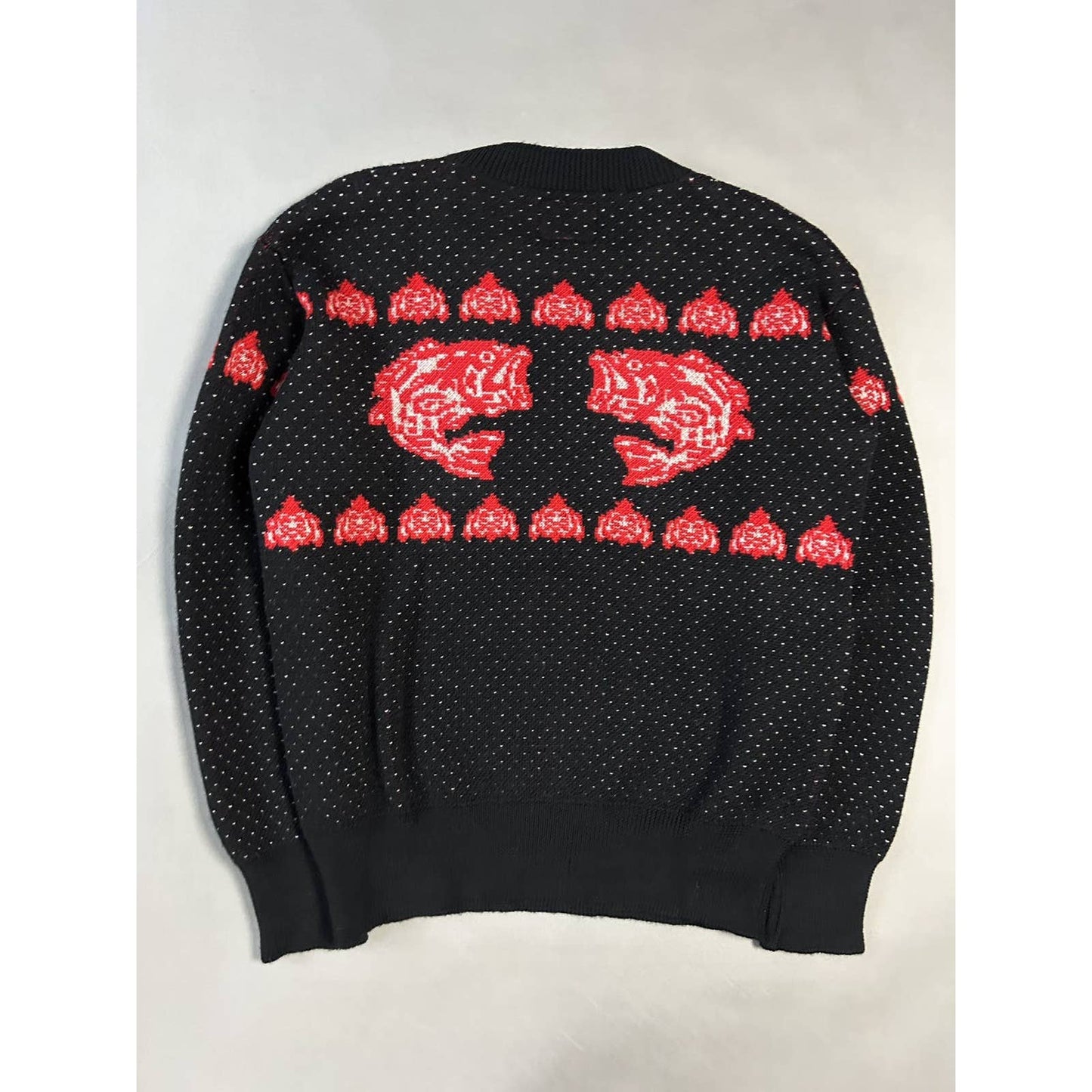 Evisu sweater koi fish black knit vintage Japanese