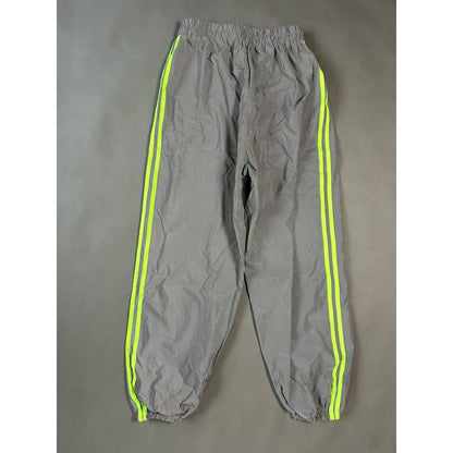 Reflective nylon track pants silver green