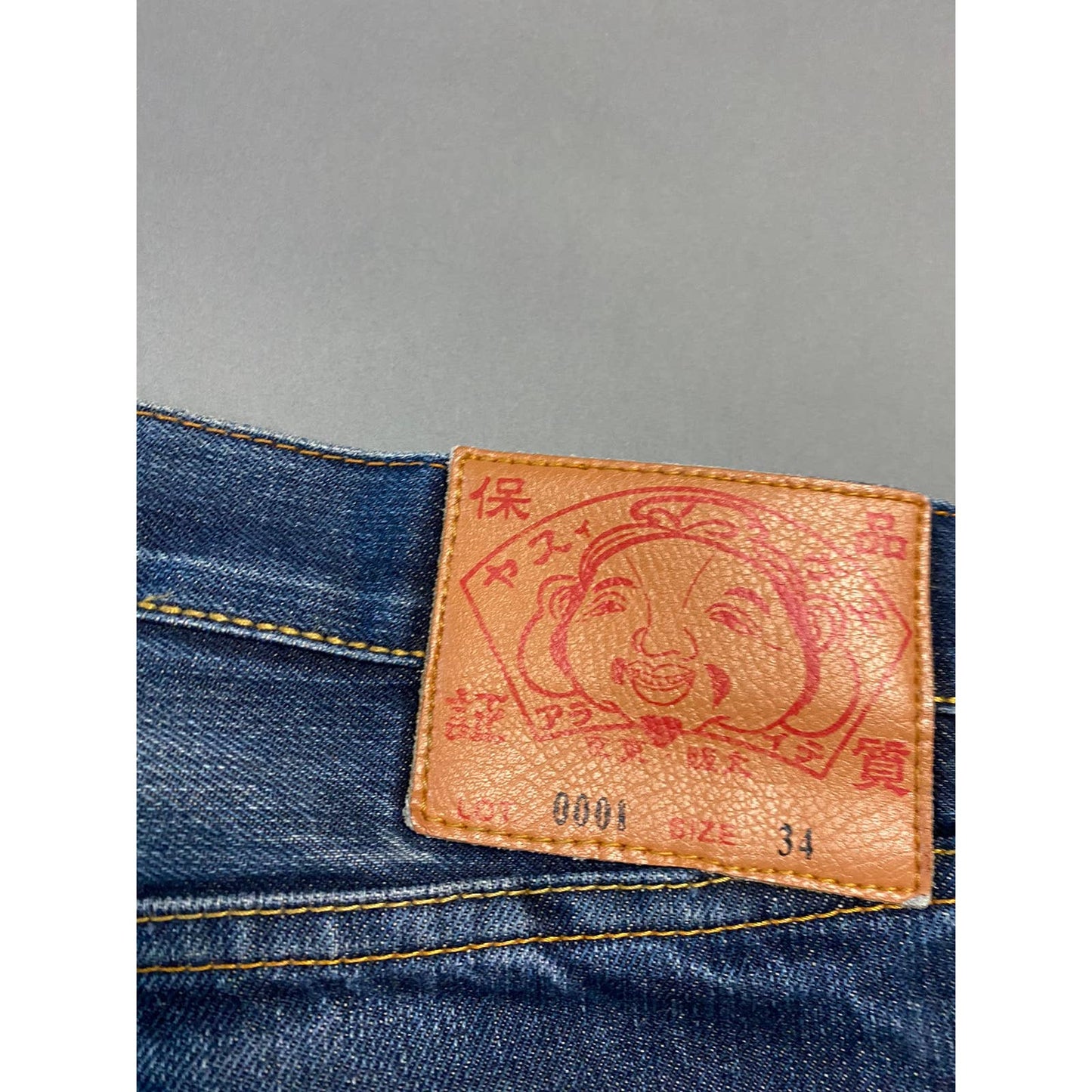 Evisu jeans red daicock big logo selvedge navy denim