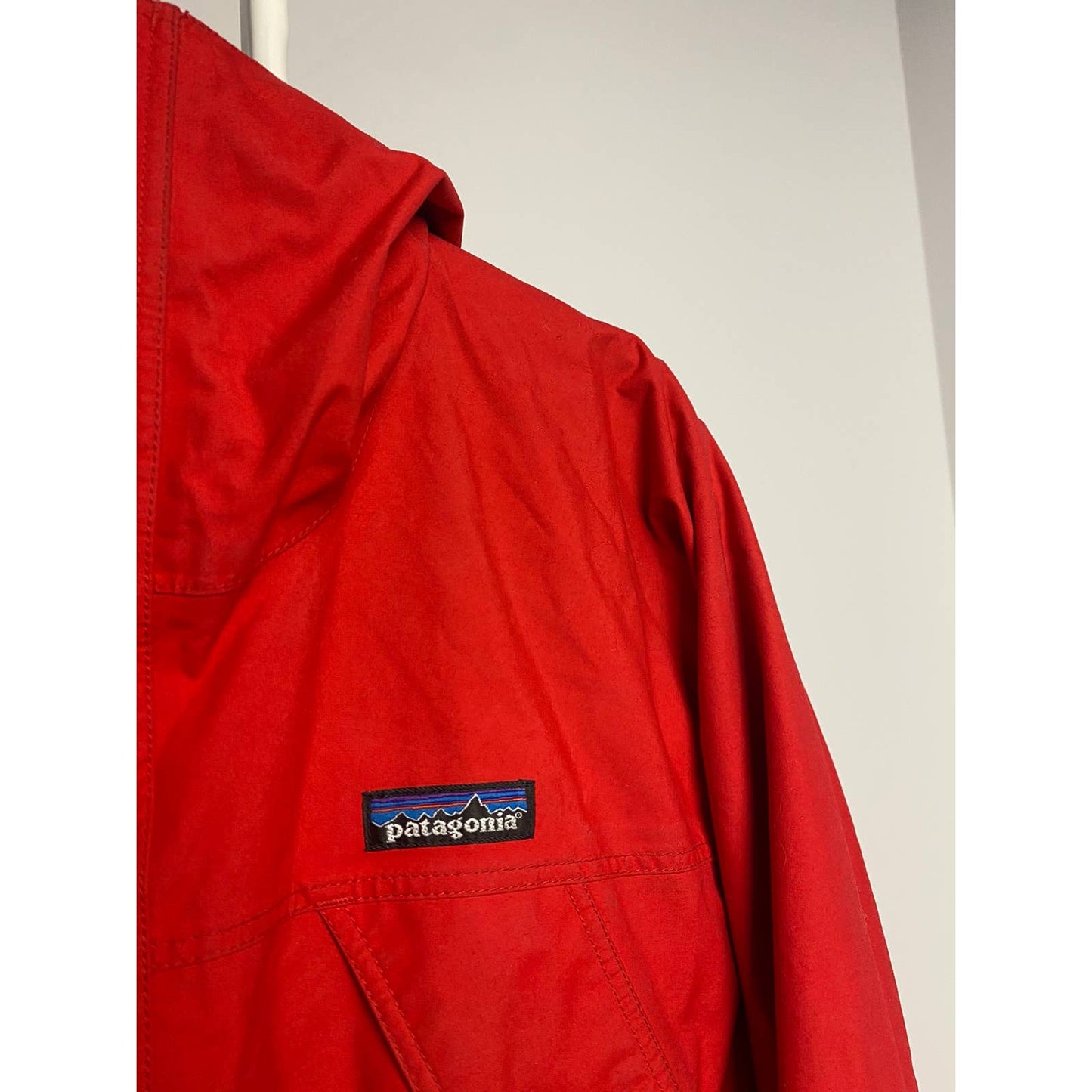 Patagonia jacket red light hooded gorpcore