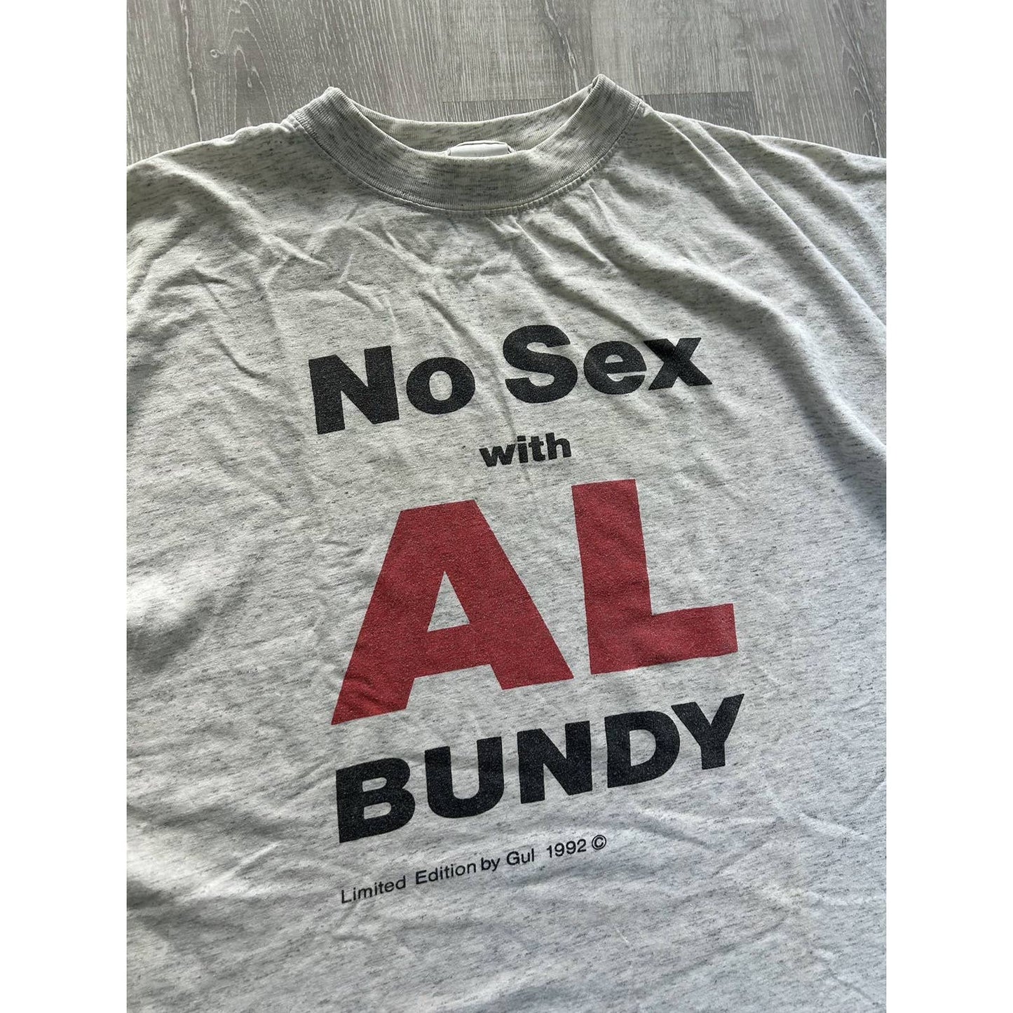 No Sex with Al Bundy vintage T-shirt grey 1992 Gul cropped