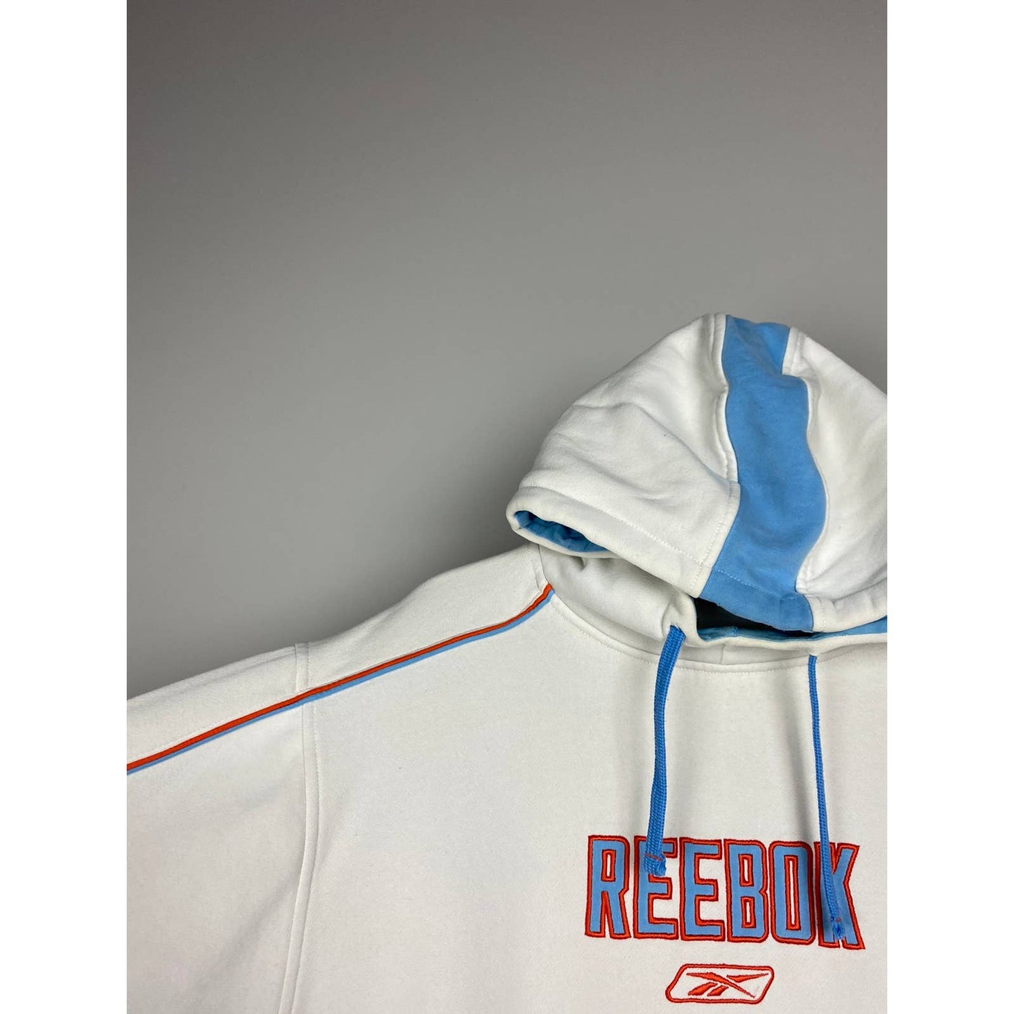 90s Reebok vintage spell out hoodie white sweatshirt