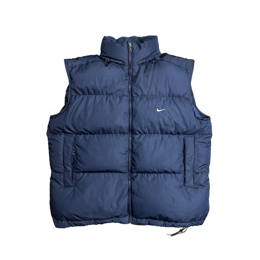 Nike vintage navy puffer vest small swoosh