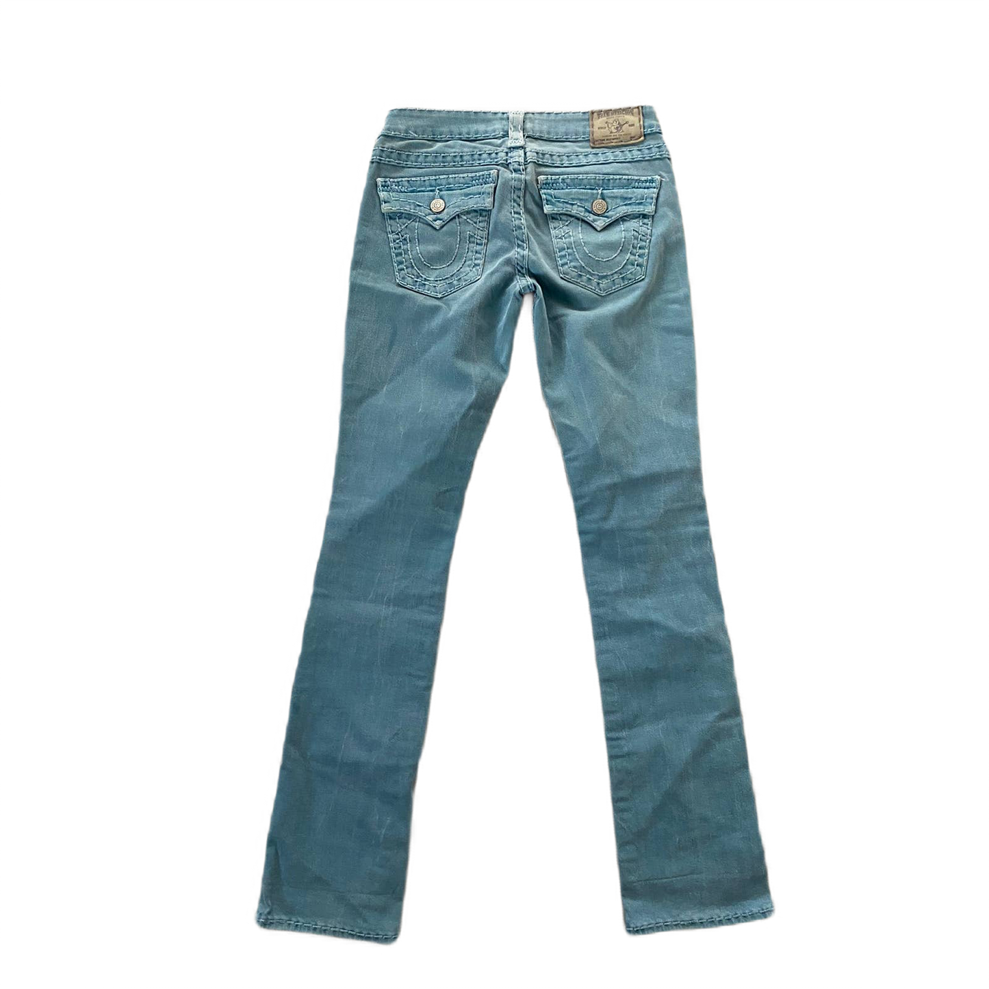 True Religion vintage blue jeans denim thick stitching