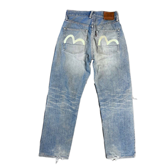 Evisu jeans vintage japanese denim pants seagulls baby blue