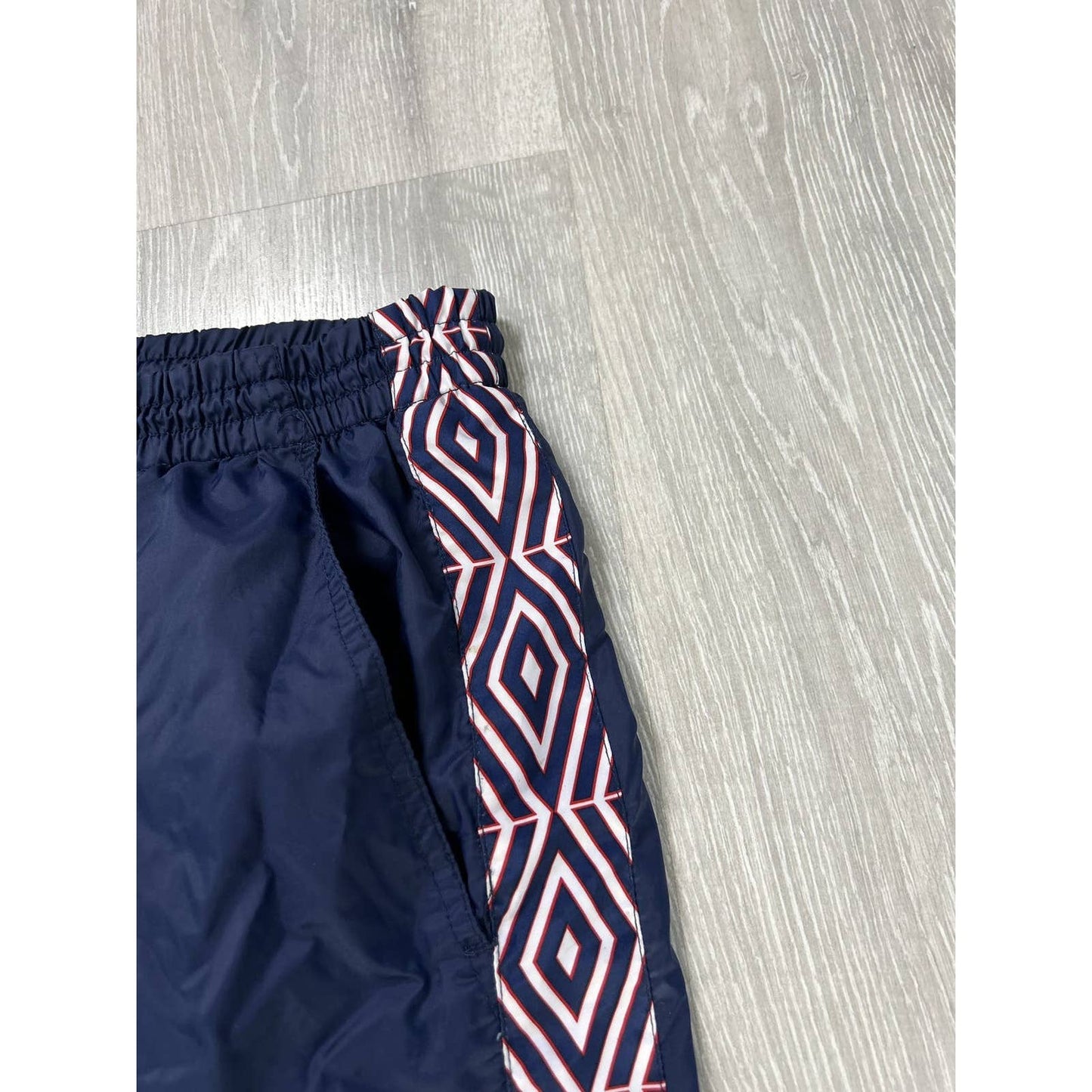 Umbro nylon track pants vintage navy red side stripe PSG