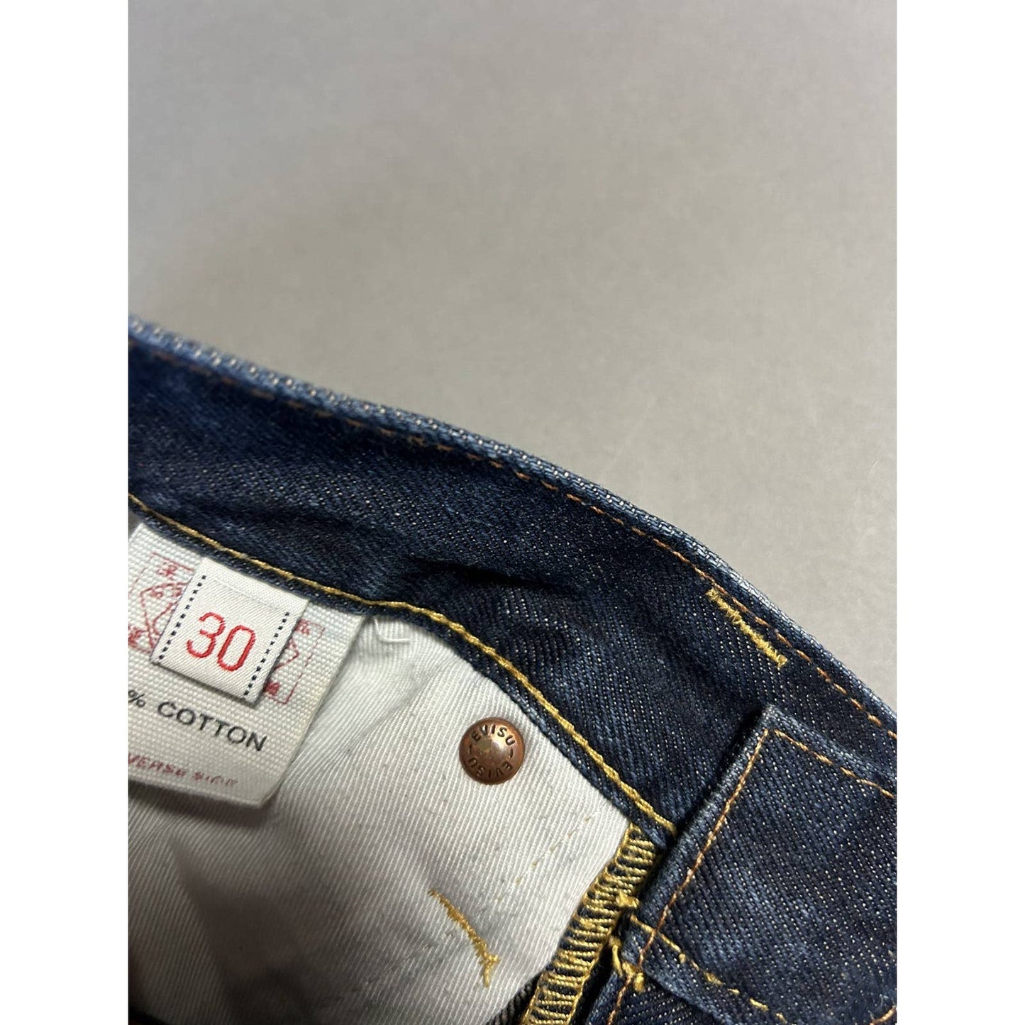 Evisu jeans daicock big logo gold selvedge denim Japan