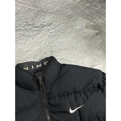 Nike black puffer jacket big logo reversible vintage 90s