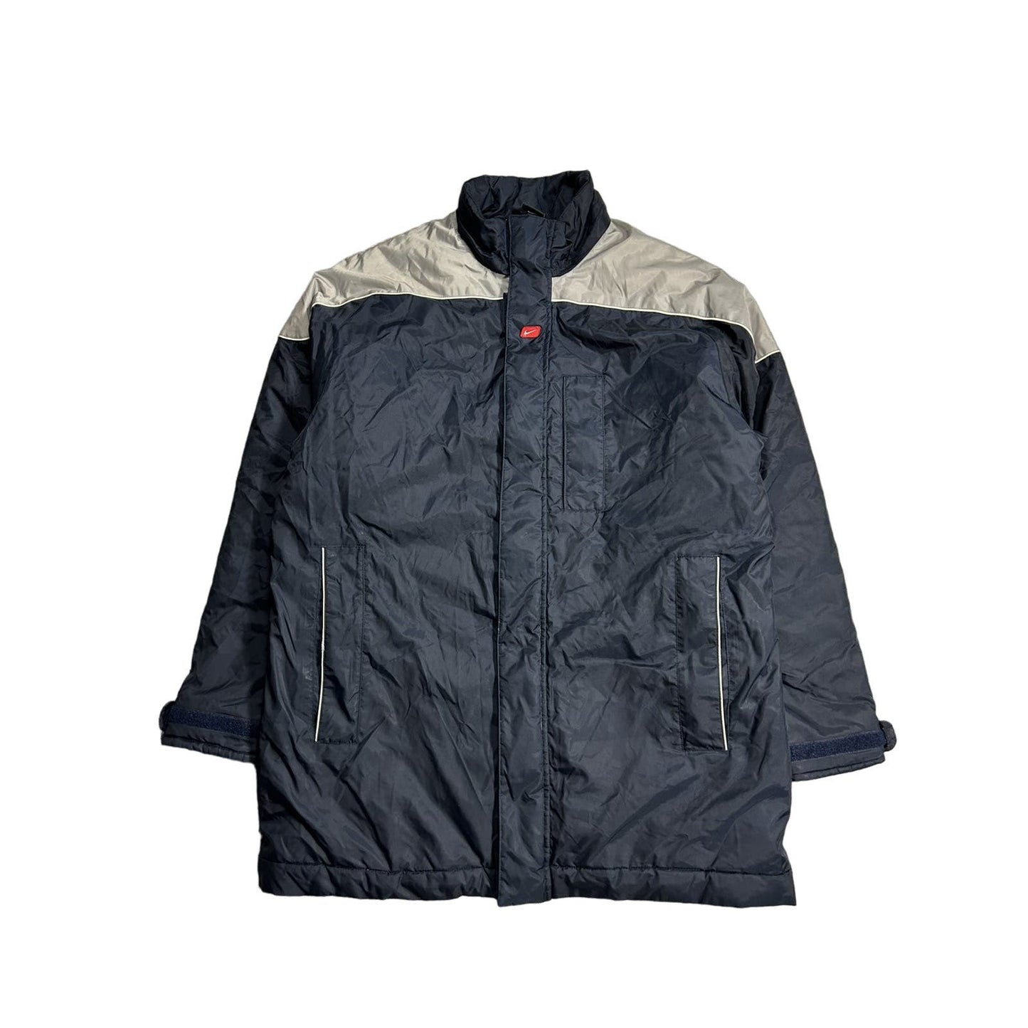 Nike vintage navy parka jacket Y2K hex logo 2000s