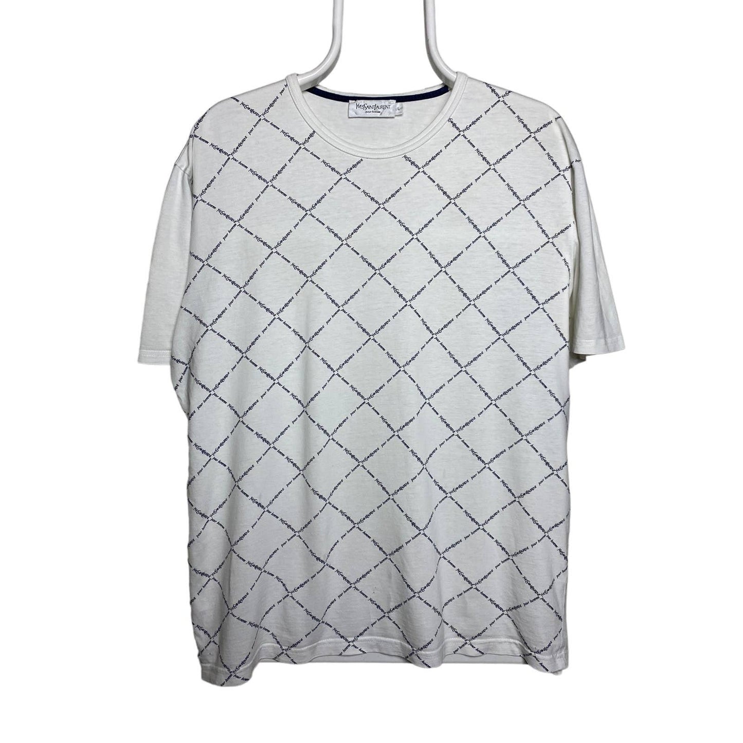 90s Yves Saint Laurent vintage white monogram YSL T-shirt