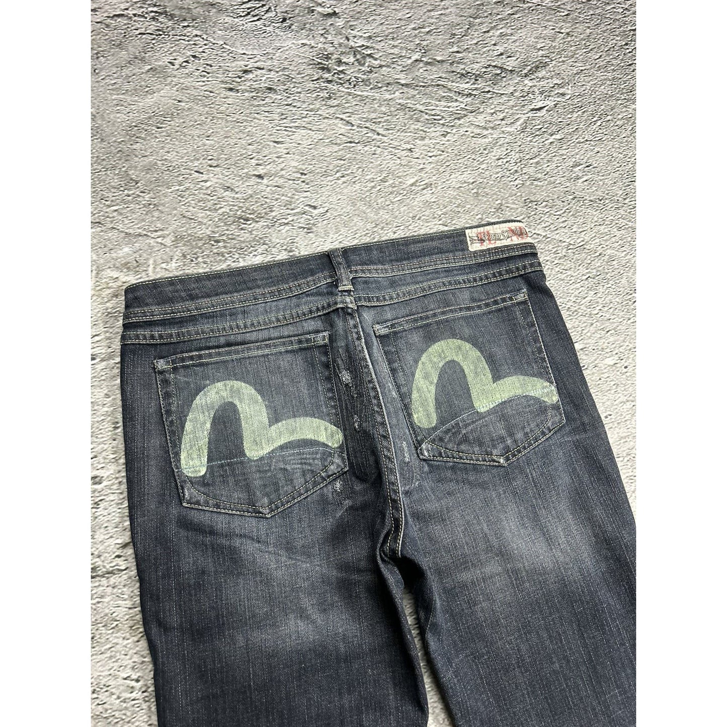 Evisu x Puma vintage navy jeans mint seagulls