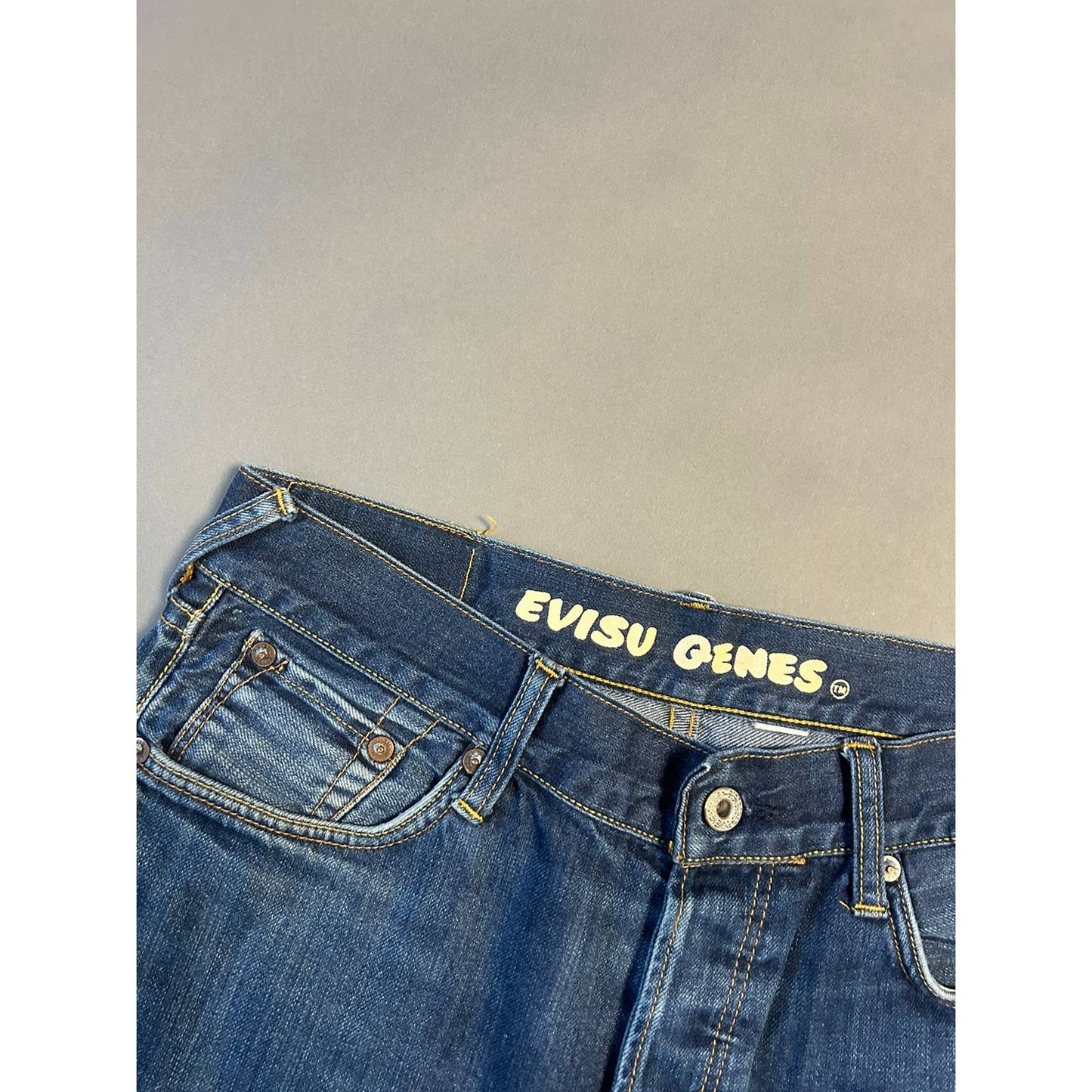 Evisu jeans vintage navy white seagulls Genes Japan