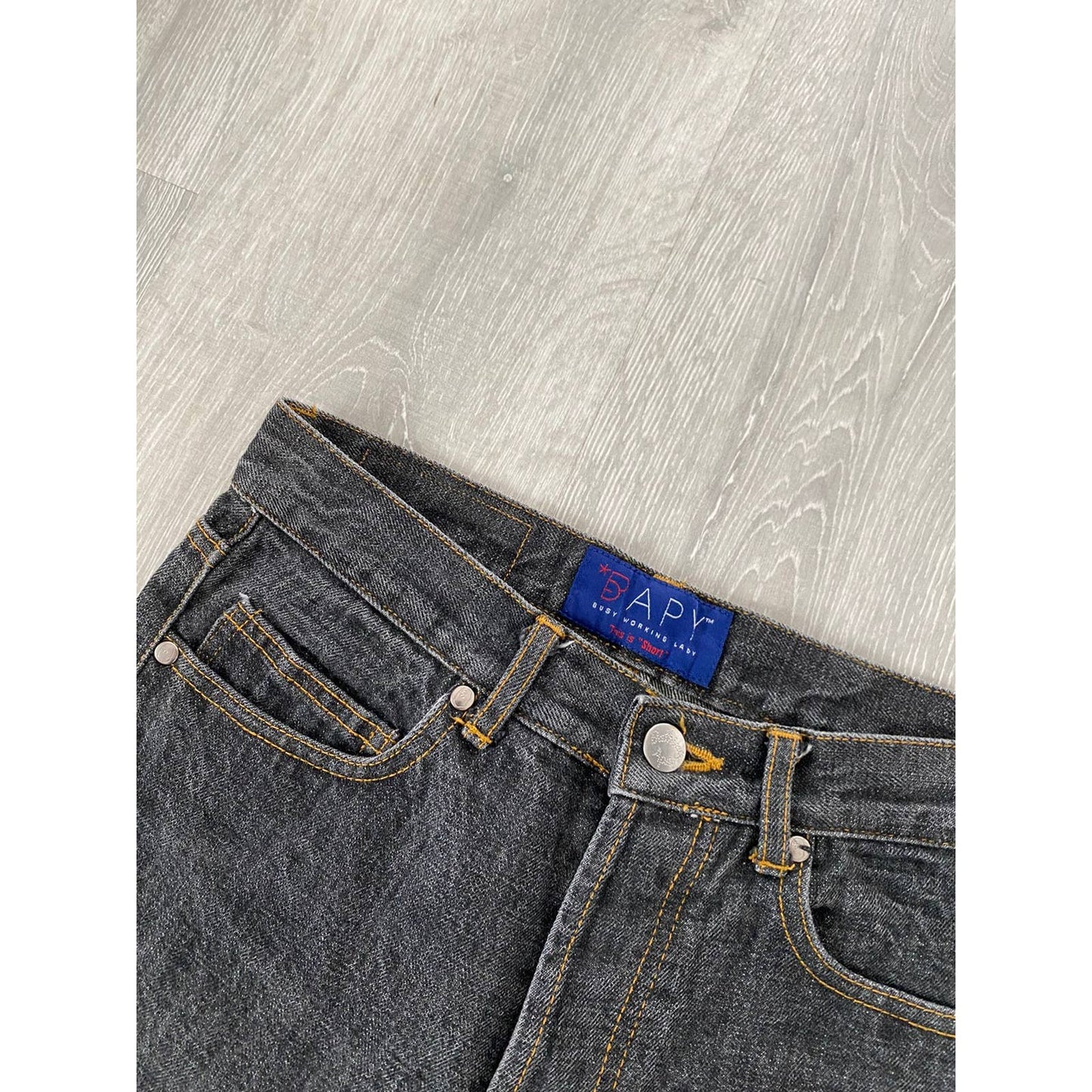 Bape jeans cat Face logo grey selvedge Bape Japanese denim