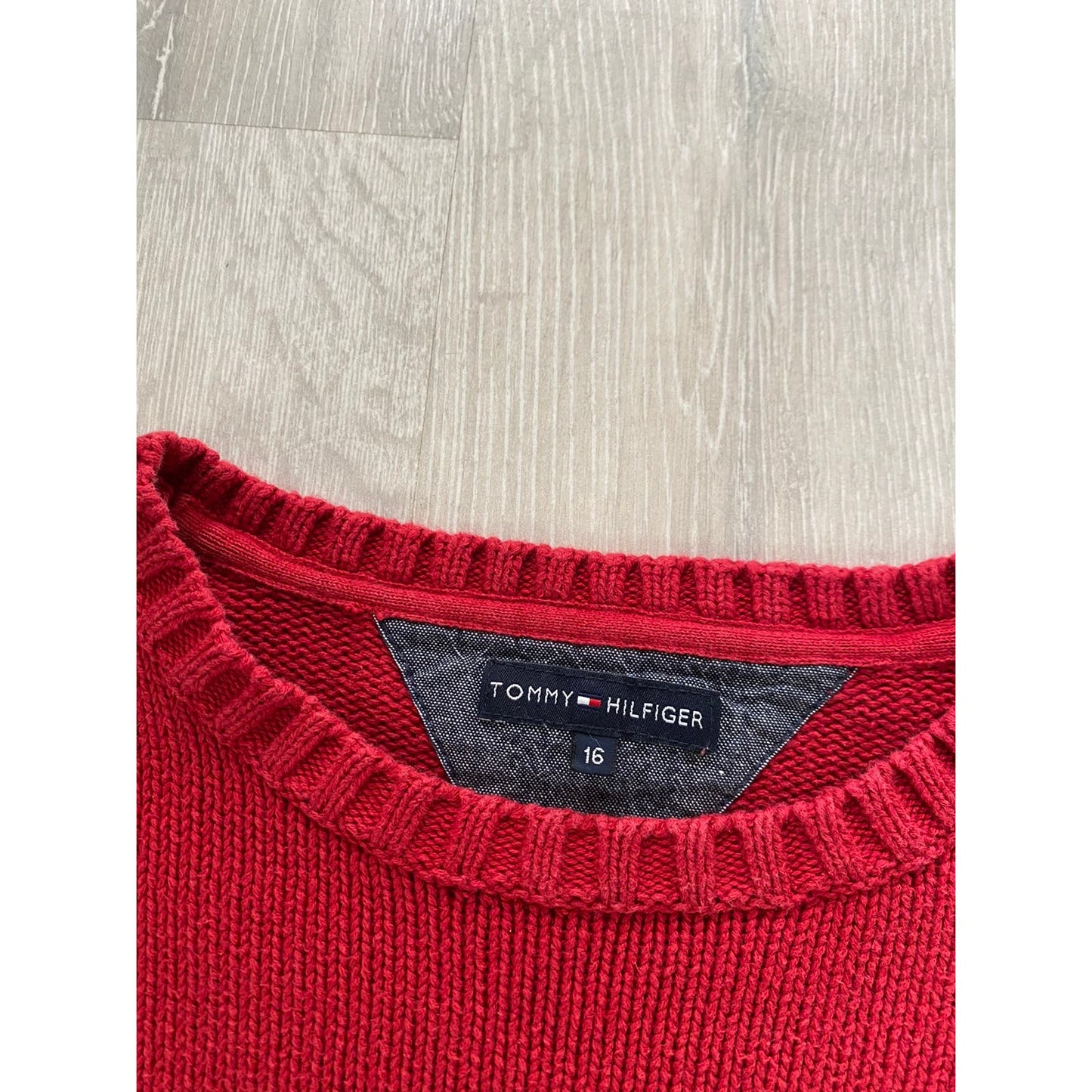 Tommy Hilfiger vintage red sweater small logo