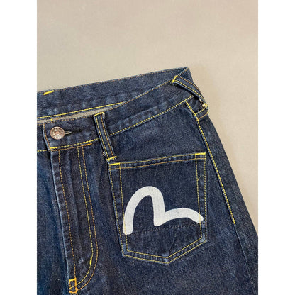 Evisu jeans front logo vintage navy denim pants rare