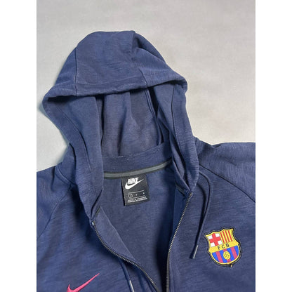 FC Barcelona Nike navy zip hoodie tech fleece style