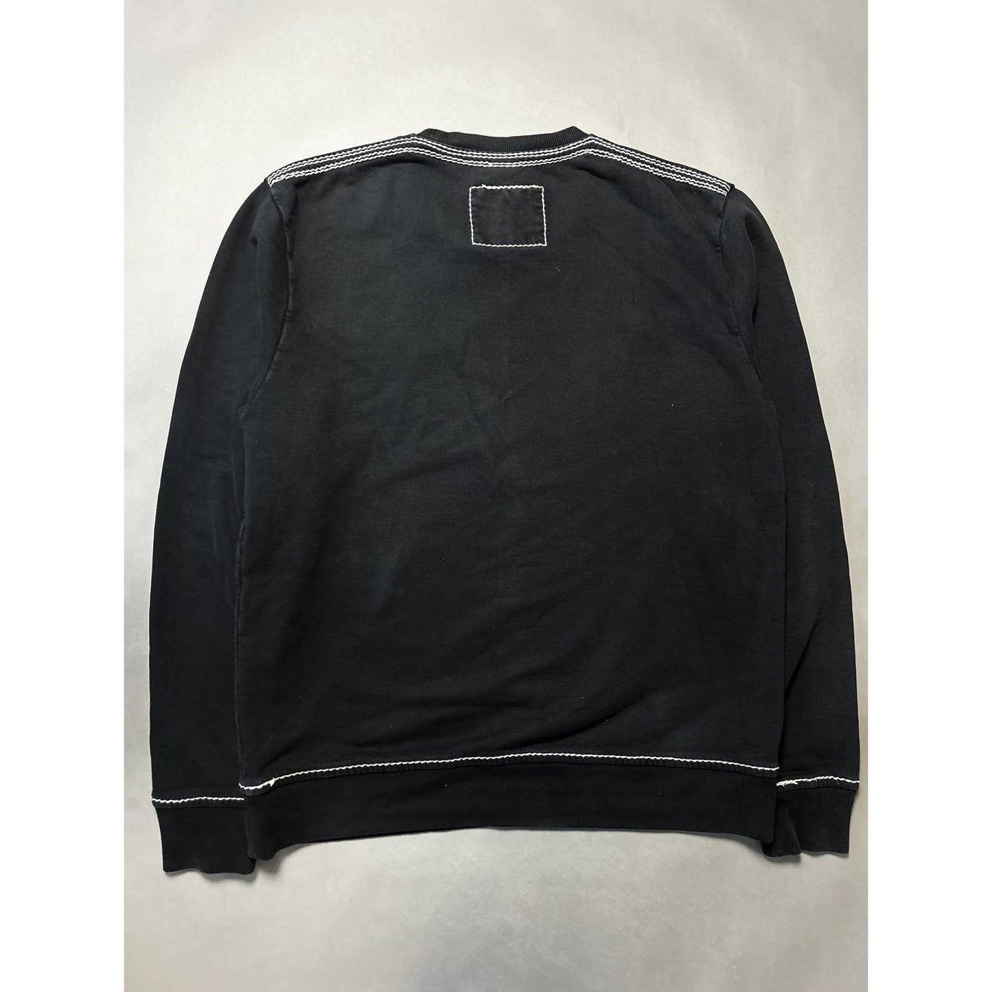 True Religion vintage black sweatshirt fat stitching Y2K