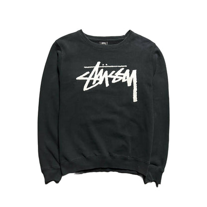 Stussy sweatshirt big logo black white classic