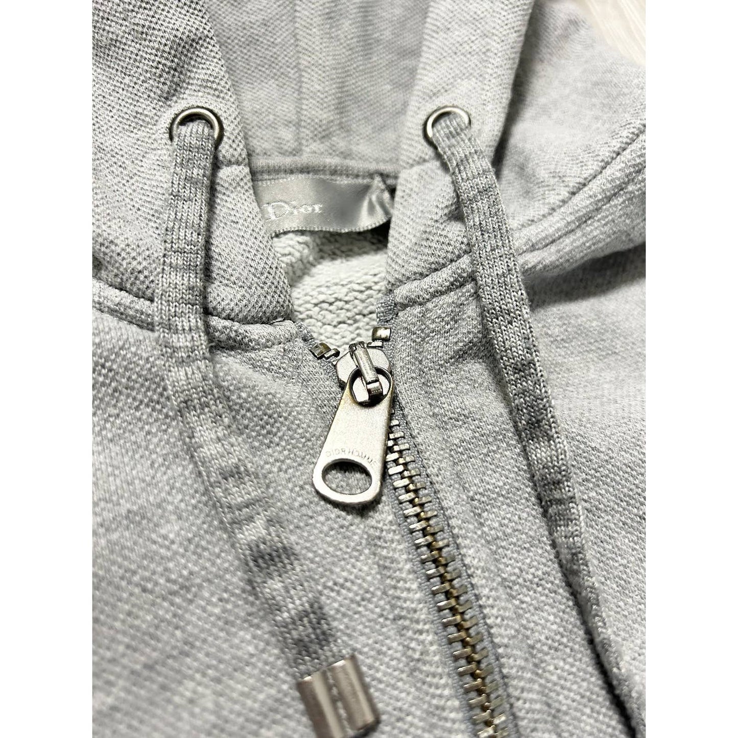 Dior Grey Bee Zip-Up Hoodie