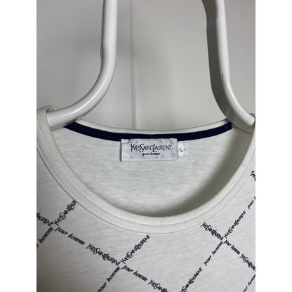 90s Yves Saint Laurent vintage white monogram YSL T-shirt