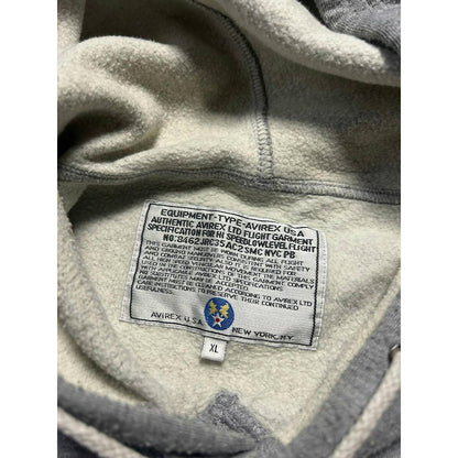 Avirex hoodie grey vintage big logo USA New York