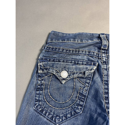 True Religion vintage blue jeans grey thick stitching