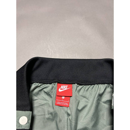 Nike vintage green nylon track pants button up drill Y2K