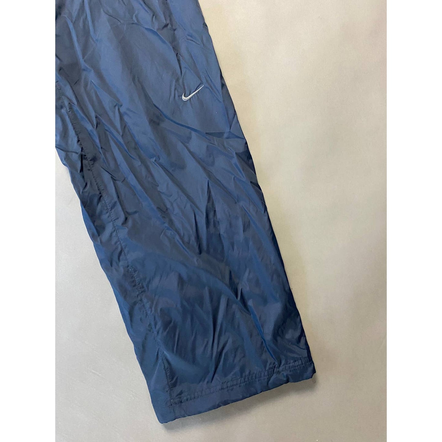 Nike vintage navy nylon track pants small swoosh parachute 2000s