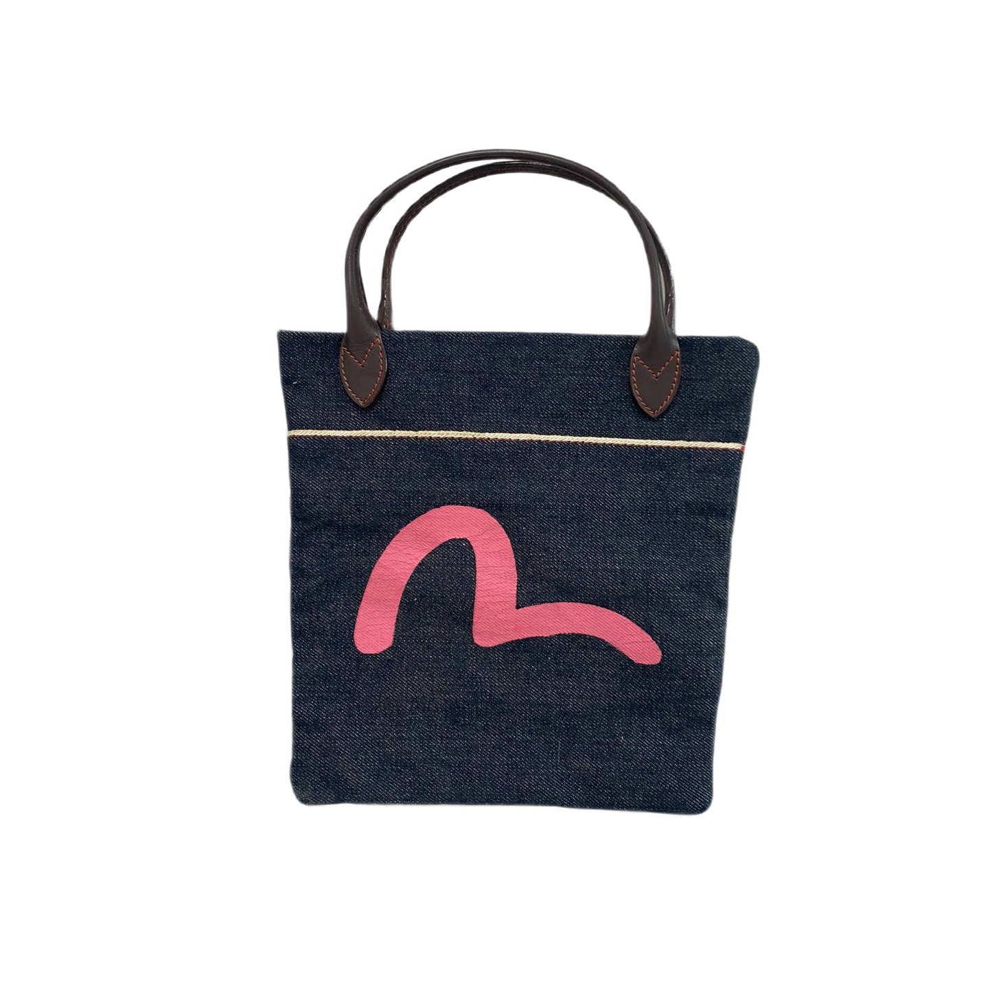 Evisu bag navy big Pink logo seagull selvedge