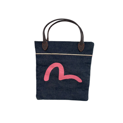 Evisu bag navy big Pink logo seagull selvedge